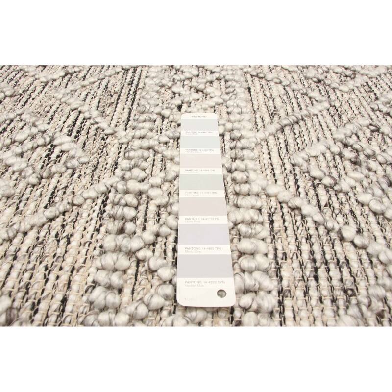 ECARPETGALLERY Braid weave Sienna Grey Wool Rug - 5'1 x 7'10