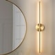 preview thumbnail 63 of 119, 1-Light Black/ Gold/ Nickel Modern Long Linear Strip Wall Sconce Dimmable LED Bathroom Vanity Light