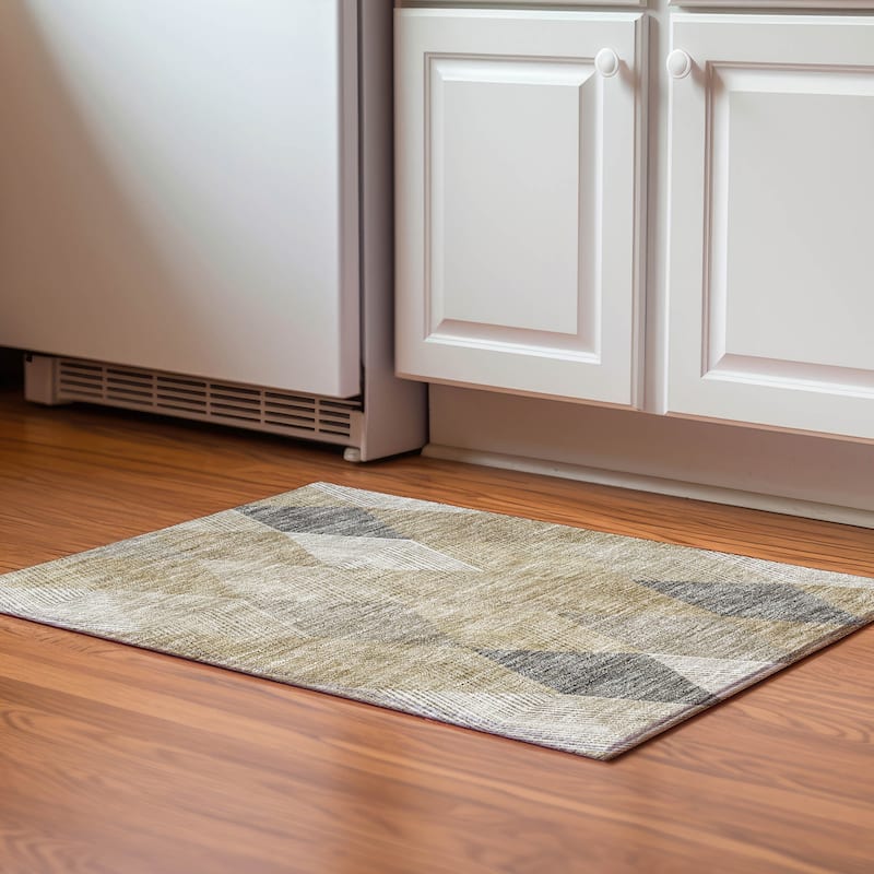 Premium Washable Super Soft Modern Fusion Mayfield Rug - Wheat - 1'8" x 2'6"