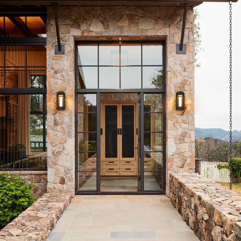 6.5" W 1-Light Modern Industrial Black Rectangle Aluminum Integrated LED Outdoor Wall Sconce