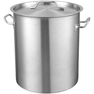 Stainless Steel Stockpot, 42 Quart Large Cooking Pots, Cookware Sauce Pot with Basket, Lid, and Handle