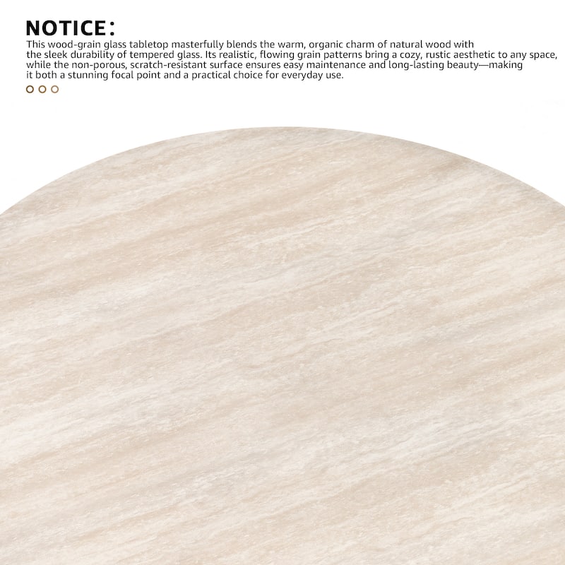 Modern Outdoor Round Glass Top Table with Woven Rattan Base