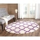 preview thumbnail 132 of 132, SAFAVIEH Handmade Cambridge Luisa Moroccan Trellis Wool Rug 6' Round - Ivory/Purple