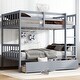 preview thumbnail 14 of 31, Twin Over Twin Rubber Wood Bunk Bed with 2 Drawers, Convertible into 2 Twin Beds