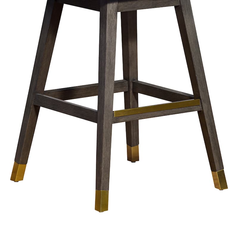 Amalie Upholstered Bar Stool, Swivel Counter Height Stool with Solid Wood Frame
