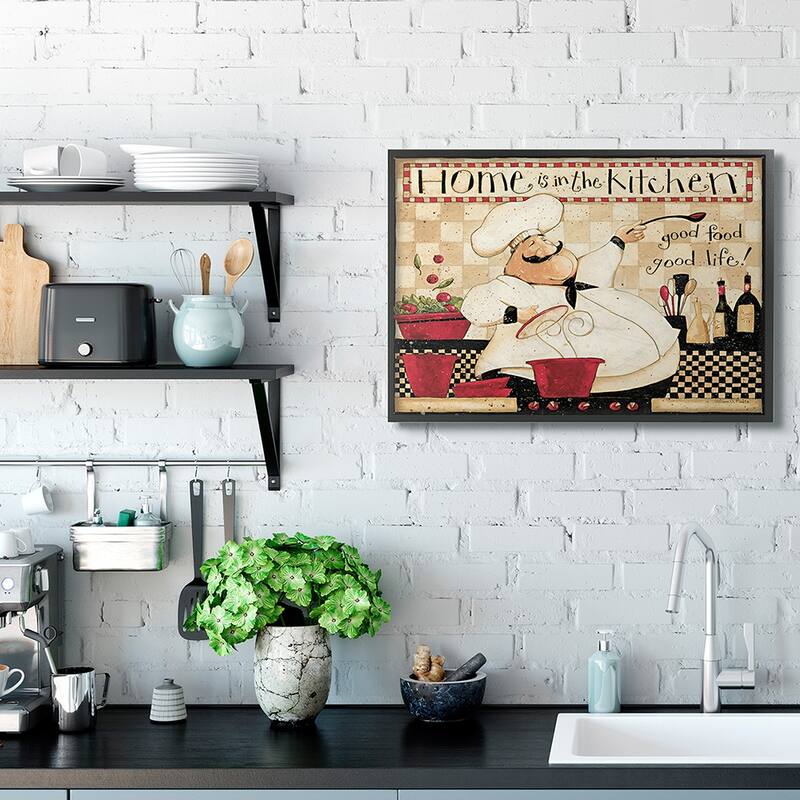 Stupell Home is the Kitchen Phrase Charming Vintage Chef Framed Wall Art