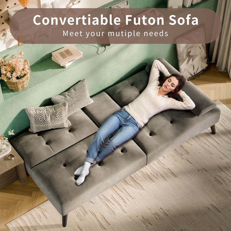 Futzca 64" Small Loveseat, 3 in 1 Cute Convertible Sofa Bed