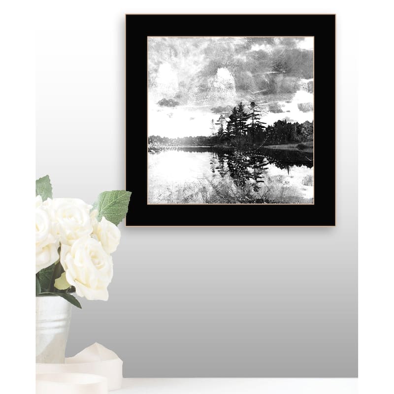 TrendyDecor4U "Lakeside Pines" Framed Print Wall Art