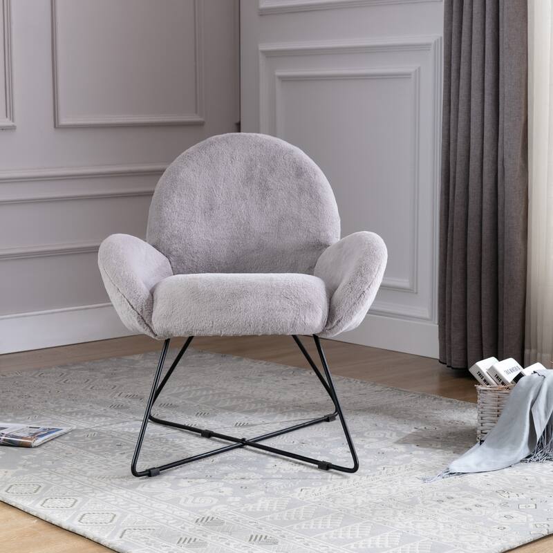 Corvus Rowen Modern Fleece Upholstered Accent Chair with Arm
