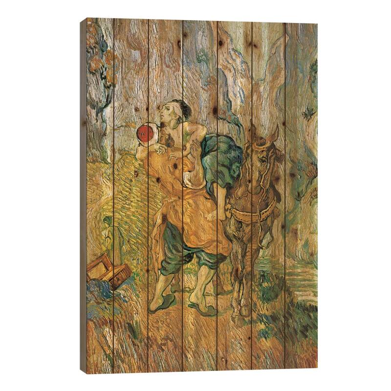 The Good Samaritan Print On Wood by Vincent van Gogh - Multi-Color - 40x26x1.5