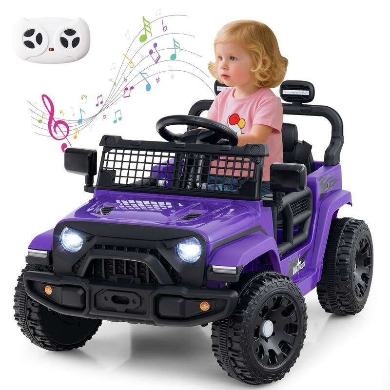 Gymax Kids Ride on Car Truck 12V Battery Powered Electric Vehicle w/ - Purple