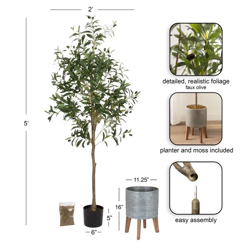 Kate and Laurel Oliveira Faux Olive Tree