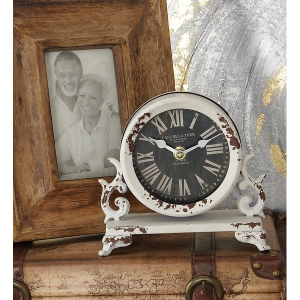 slide 2 of 26, Black Metal Scroll Decorative Clock (Set of 2) - 7 x 3 x 7 Black