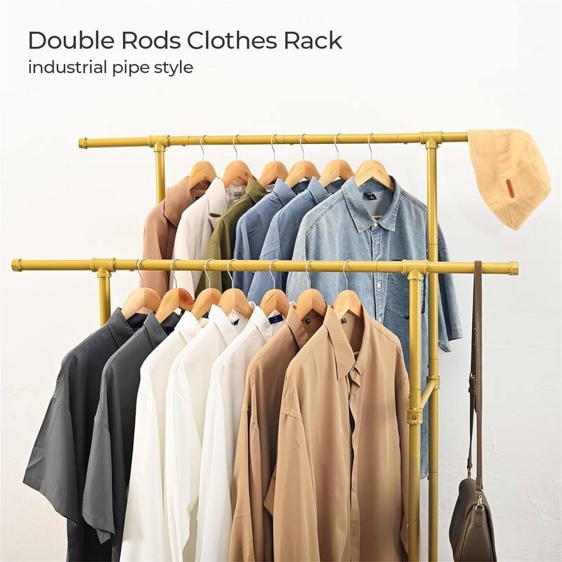 Clothing Rack with Wheels - 16.5"D x 46.8"W x 61.8"H