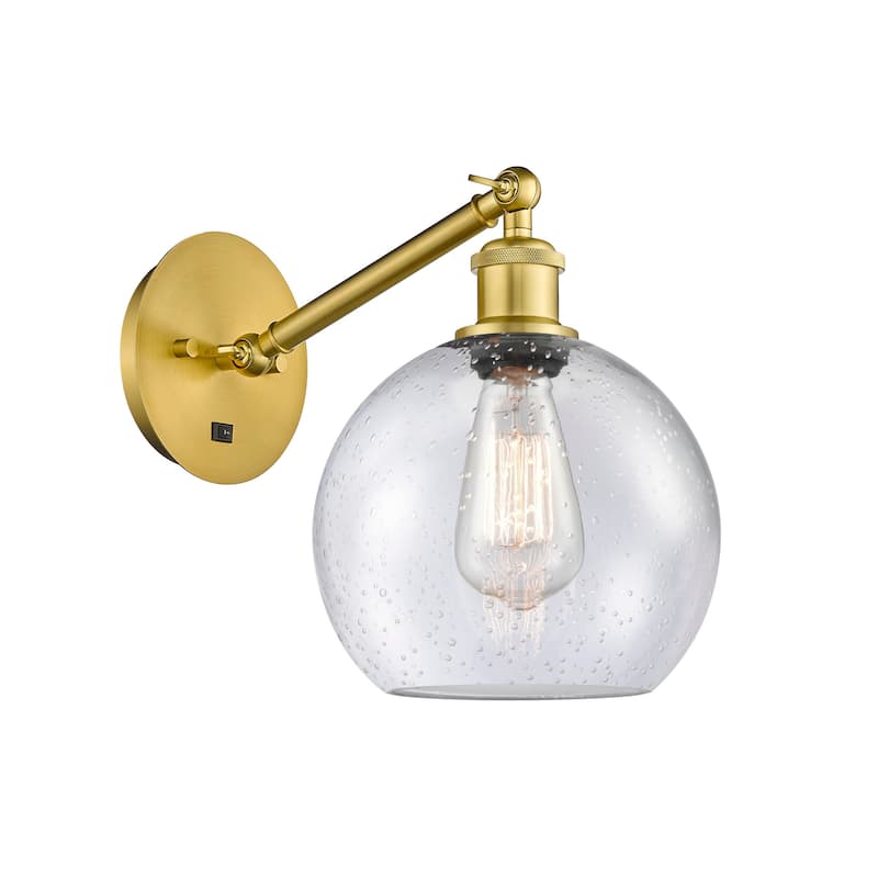 Innovations Lighting 317-1W-14-8 Athens Sconce Athens 14" Tall Wall - Satin Gold / Seedy