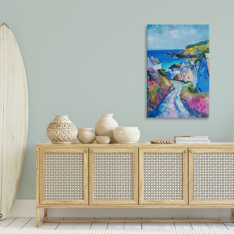 Stupell Seaside Town Overlook Canvas Wall Art Design By LSR Design Studio