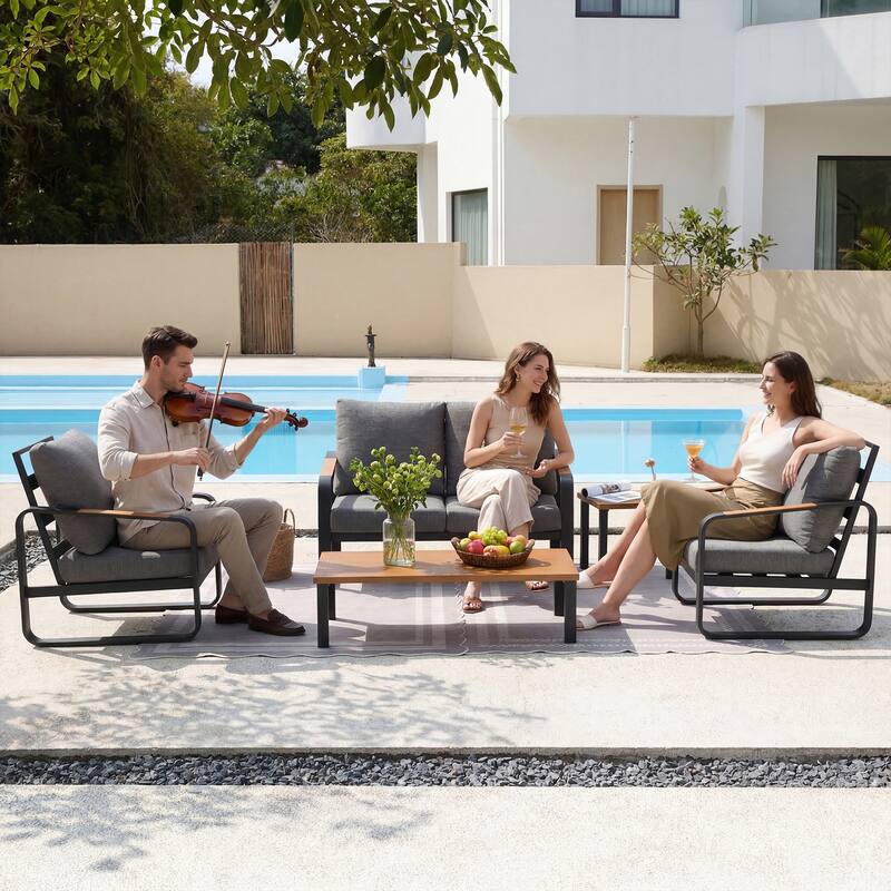 5-Piece Outdoor Patio Conversation Set
