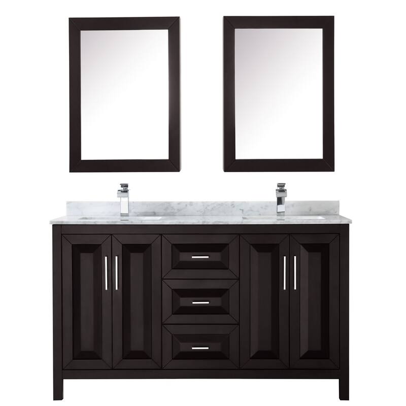 Wyndham Collection Daria 60" Free Standing Double Vanity Set with MDF