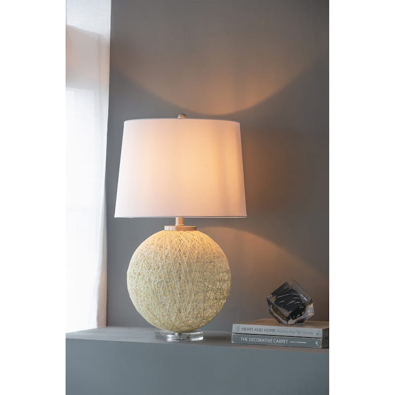 D16.1xH26" Table Lamp with Beige Paper Base - Beige