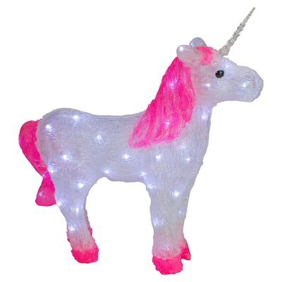 23" Lighted Acrylic Unicorn Christmas Display Decoration