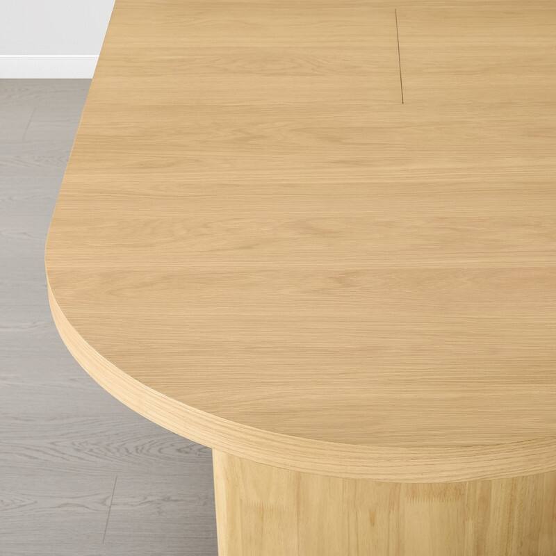 Spruce & Spring Modern 75" Extendable Oval Dining Table with Curved Base