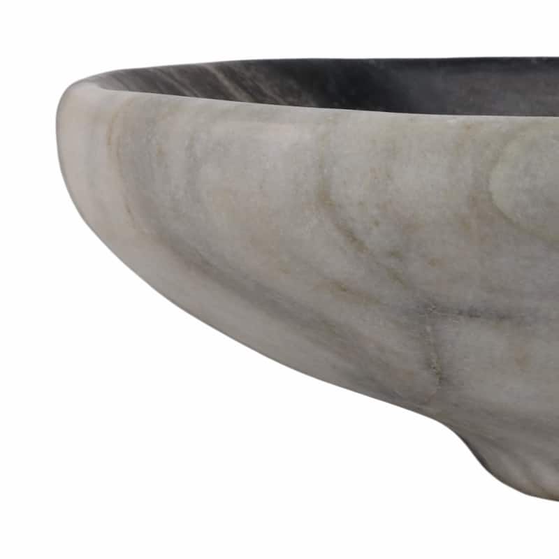 Modern Curved Marble Handcrafted Accent Tray - Home Decor - 5" Gray - 29.75"