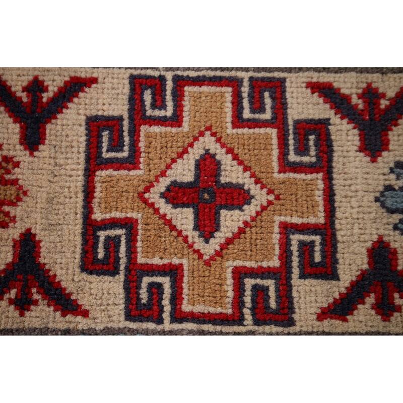 Traditional Red Kazak Area Rug Hand-Knotted Wool Carpet - 5'0" x 6'9"