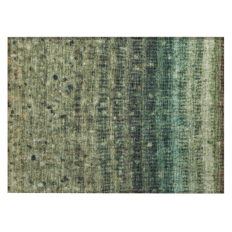 Machine Washable Indoor/ Outdoor Abstract Ombre Chantille Rug
