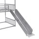 preview thumbnail 13 of 24, Twin over Twin Metal Bunk Bed House Bed with Slide and Staircase