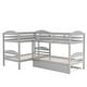 preview thumbnail 3 of 24, Simple Twin over Twin L-Shaped Bunk Bed with Trundle