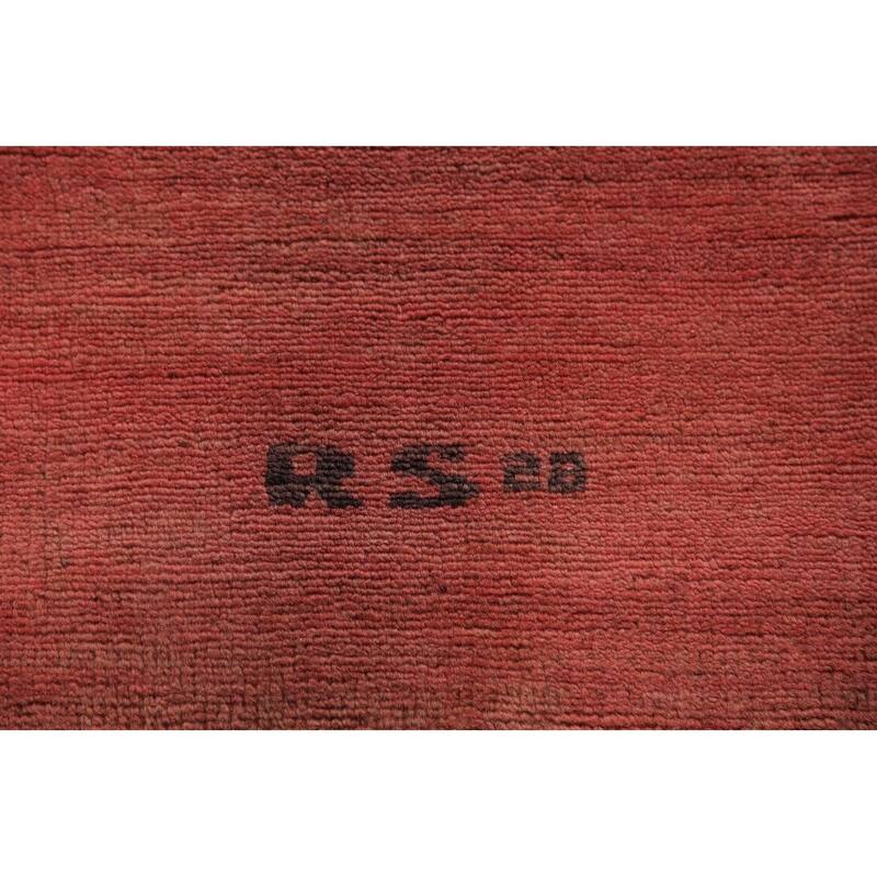 Pink Gabbeh Oriental Area Rug Handmade Wool Carpet - 6'8" x 9'6"