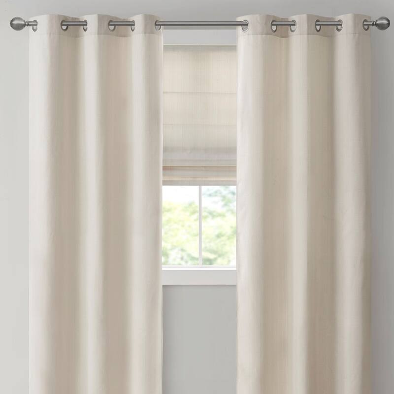 Basketweave Room Darkening Curtain Panel Pair(2 Pcs Window Panels)