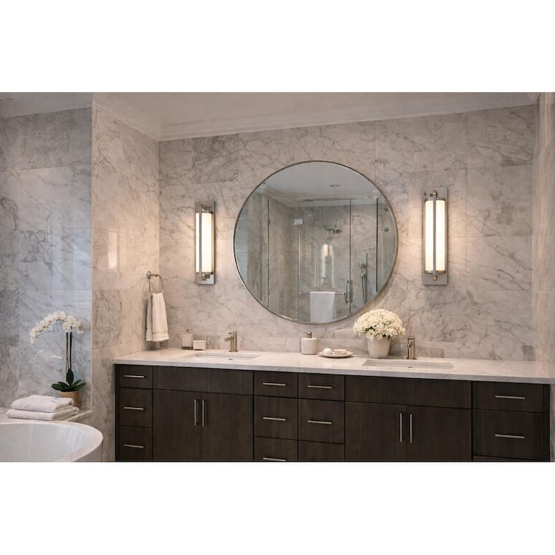 18-Inches Brushed Nickel Integrated LED Modern Contemporary Bathroom Vanity Light Bar - Brushed Nickel - Brushed Nickel