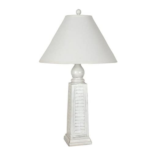 29" Shutter Table Lamp with Shade, Cream (Set of 2)