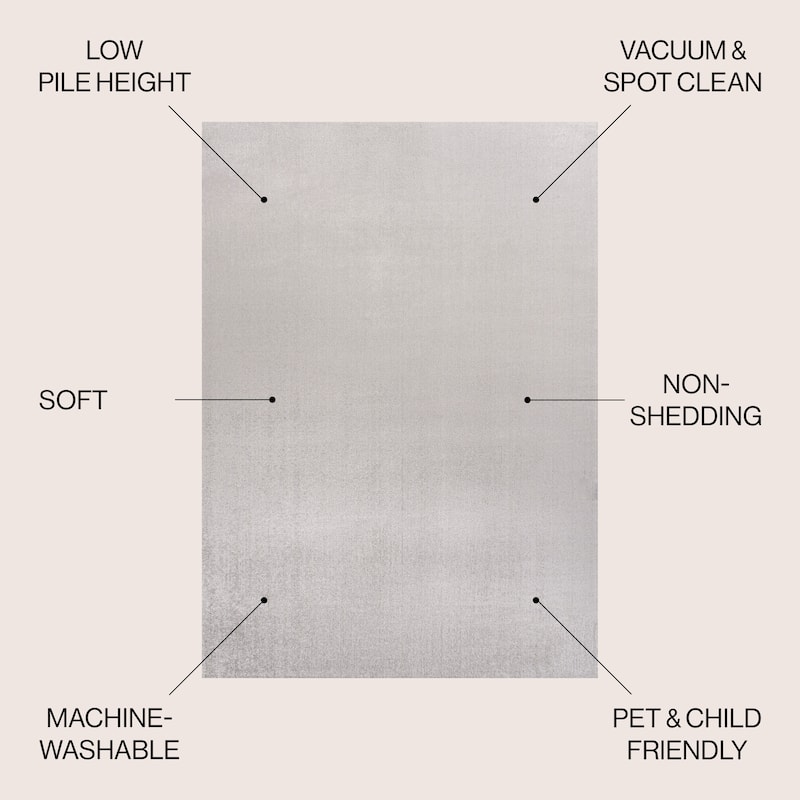 JONATHAN Y Fawning Classic Solid Low-Pile Machine-Washable Terra Area Rug