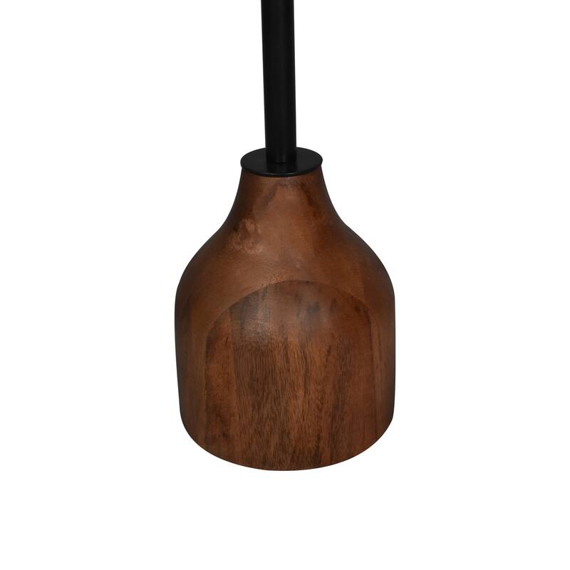 Pinon Modern Marble & Wood Round Drink Table, 10"W x 10"D x 22"H, by Sevita