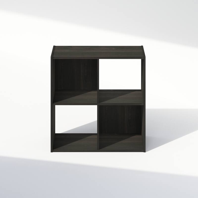 23.8 in. Tall Espresso Wood 4-Shelf Bookcase