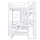 preview thumbnail 7 of 11, Full Size Loft Bed with Built-in Desk and Wardrobe, Kids Metal Bed Frame with USB Ports, 5-layer Shelf for Bedroom
