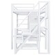 preview thumbnail 19 of 23, Loft Bed with Desk, USB Ports, 5-Layer Shelf, Space-Saving Metal Loft Bed Frame with Wardrobe and Stairs, Easy Assembly