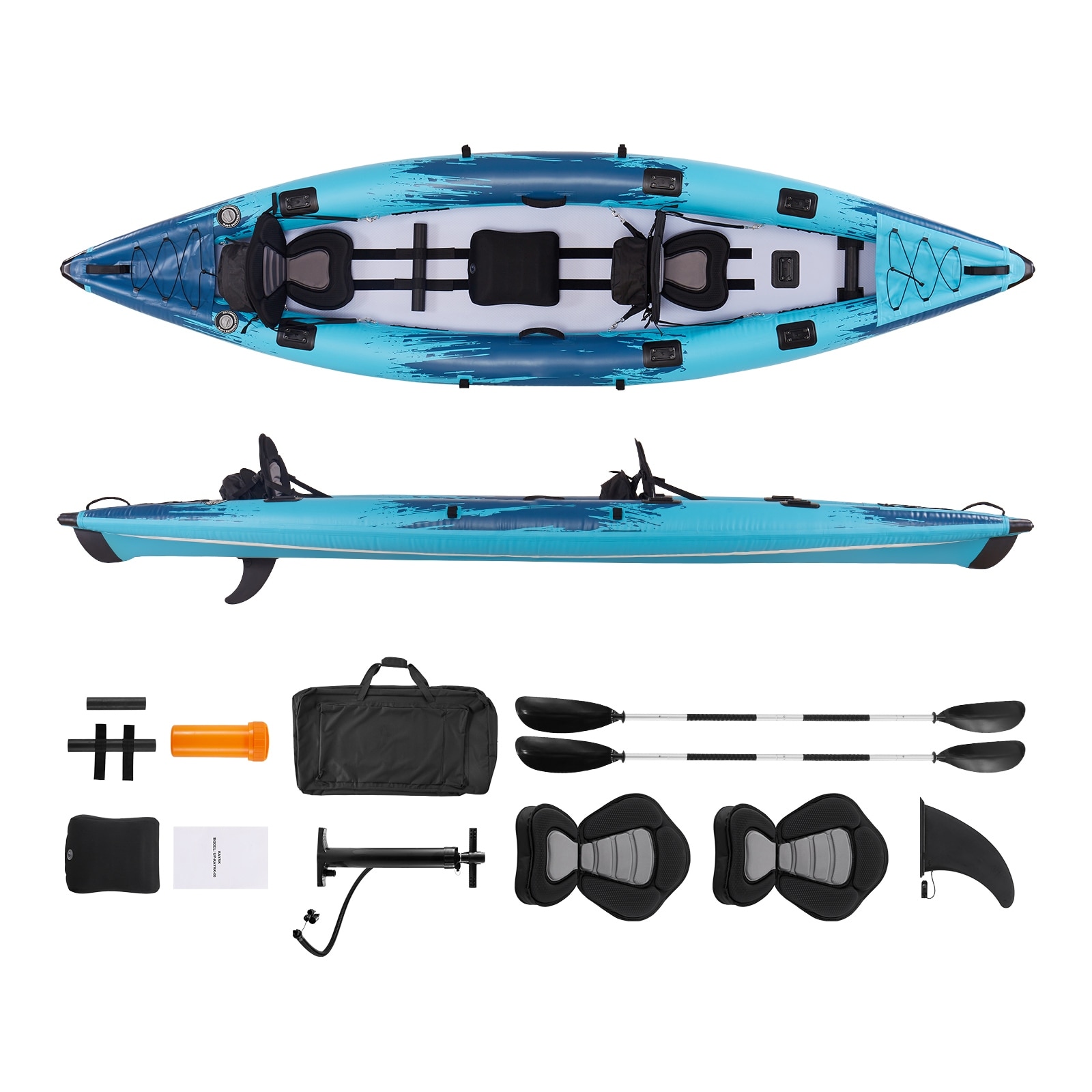 UIMOSO Inflatable Kayak, 2-Person Inflatable Recreational Kayak 700LBS Capacity, Leak & Puncture-Resistant with Padded Seat