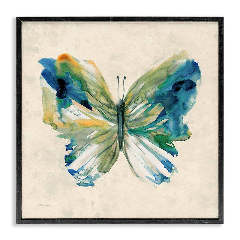 Stupell Vivid Abstract Butterfly Wings Framed Giclee Art Design By Carol Robinson - 12 x 12 - Black