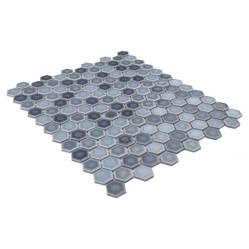 Merola Tile Hudson 1" Hex Stillwater 11-7/8" x 13-1/4" Porcelain Mosaic Floor and Wall Tile