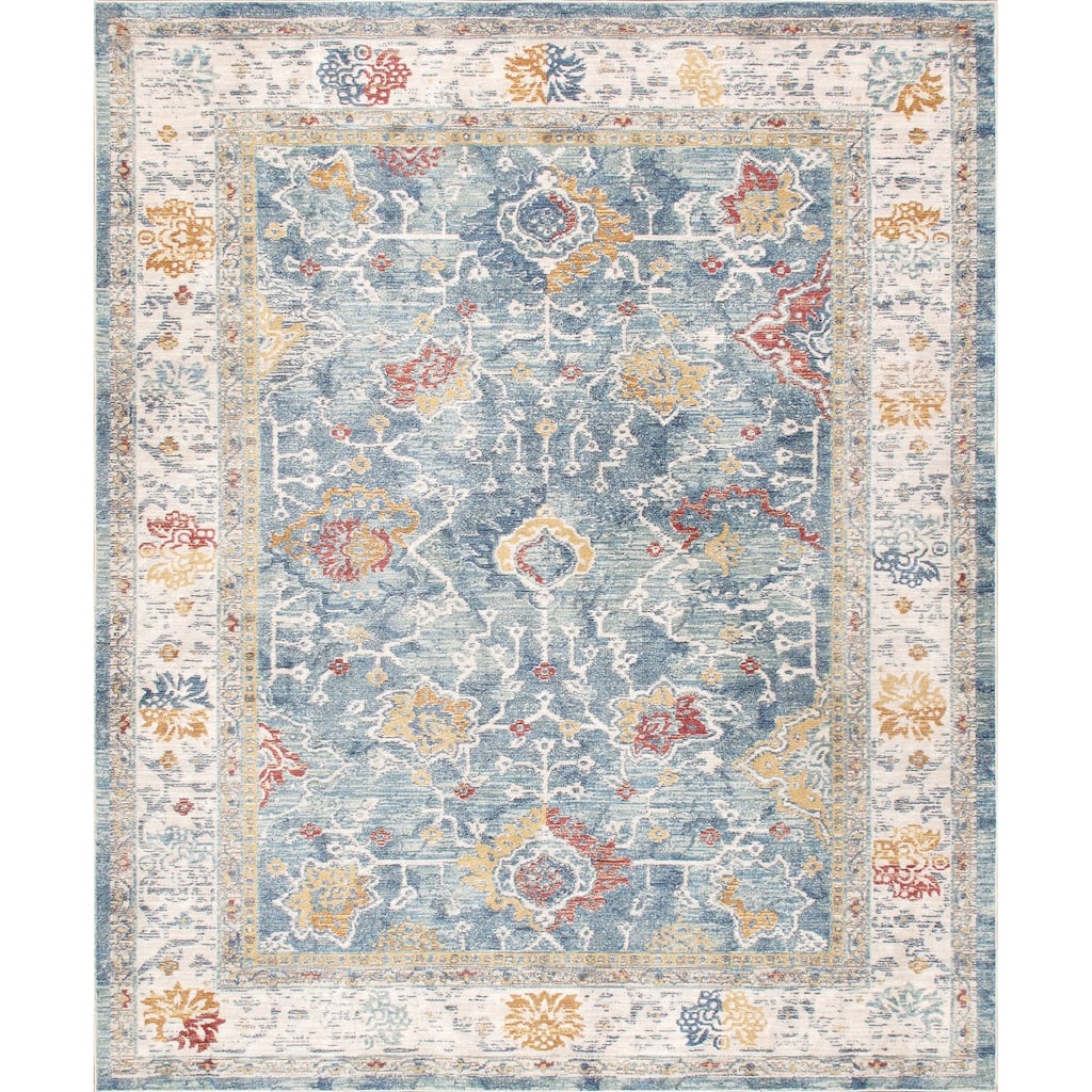 Pasargad Home Turkish Heritage Geometric L.Blue/Beige Area Rug