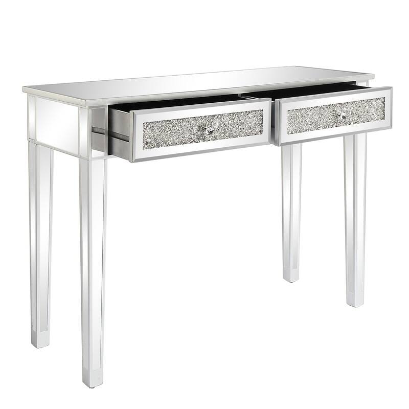 Modern Mirror Two-Drawer Computer Table Writing Desk