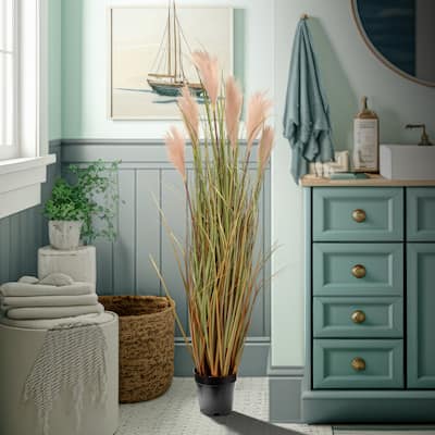 Potted Sandy Dunes Grass X 6 Plumes 48"