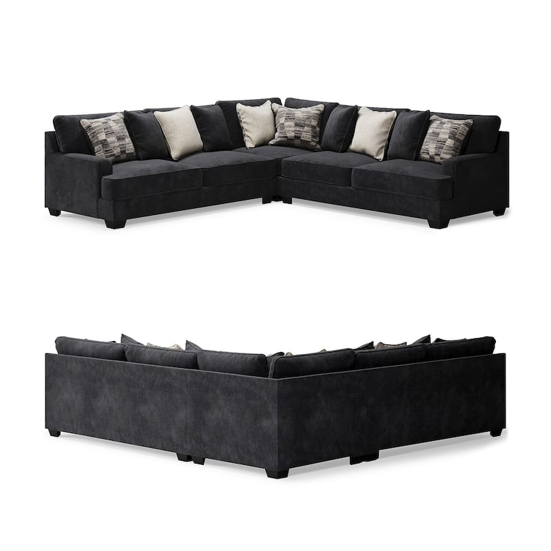 Signature Design by Ashley Lavernett Charcoal 3-Piece Sectional - 131"W x 131"D x 40"H