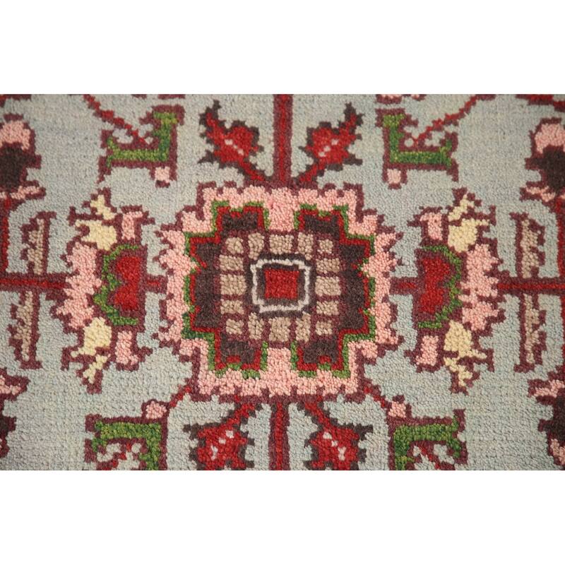 Light Blue Oushak Accent Rug Hand-Knotted Transitional Wool Carpet - 2'10"x 5'0"