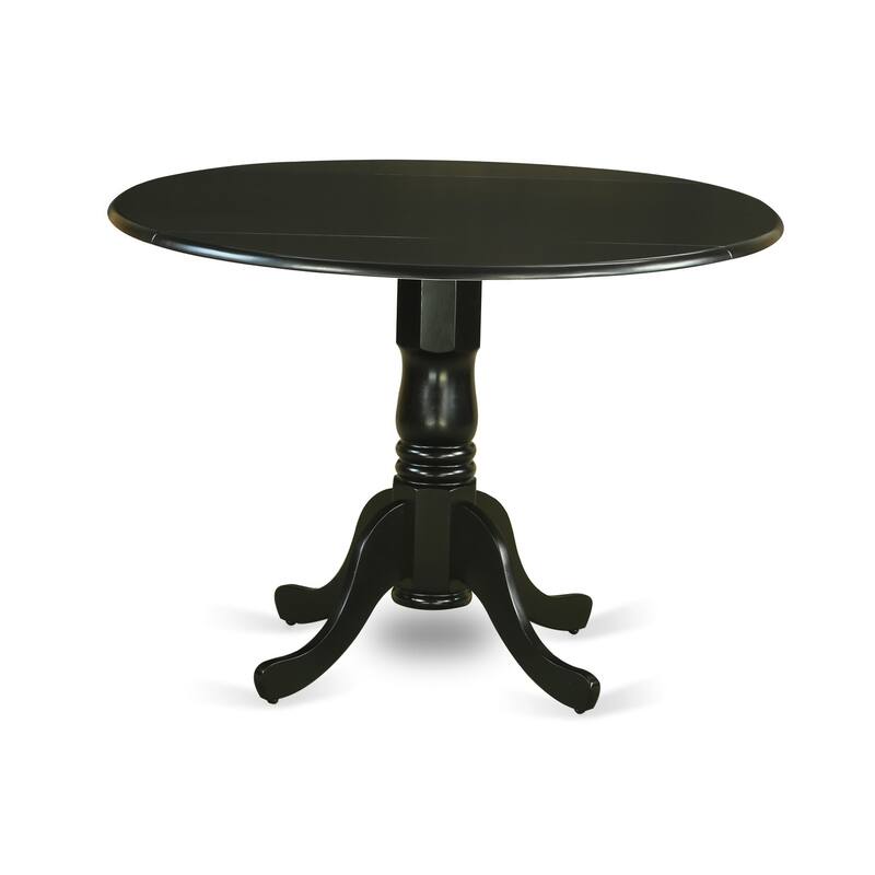 HomeStock 3-Piece Round Black Finish Solid Wood Top Dining Table with 2-Chairs