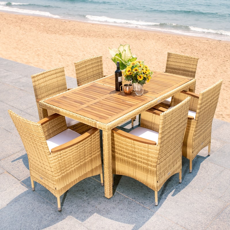 SAFAVIEH Outdoor Agne Dining Set - 59Wx35Dx29H