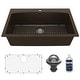 preview thumbnail 46 of 82, Karran Drop-In Quartz 33 in. 1-Hole Single Bowl Kitchen Sink Kit